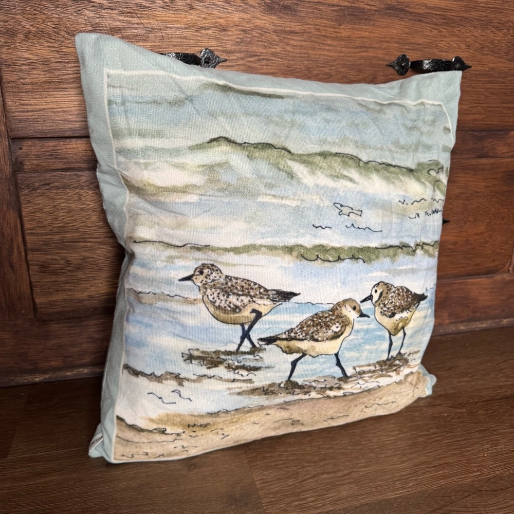 Nautical Sandpiper Ocean Throw Pillow
